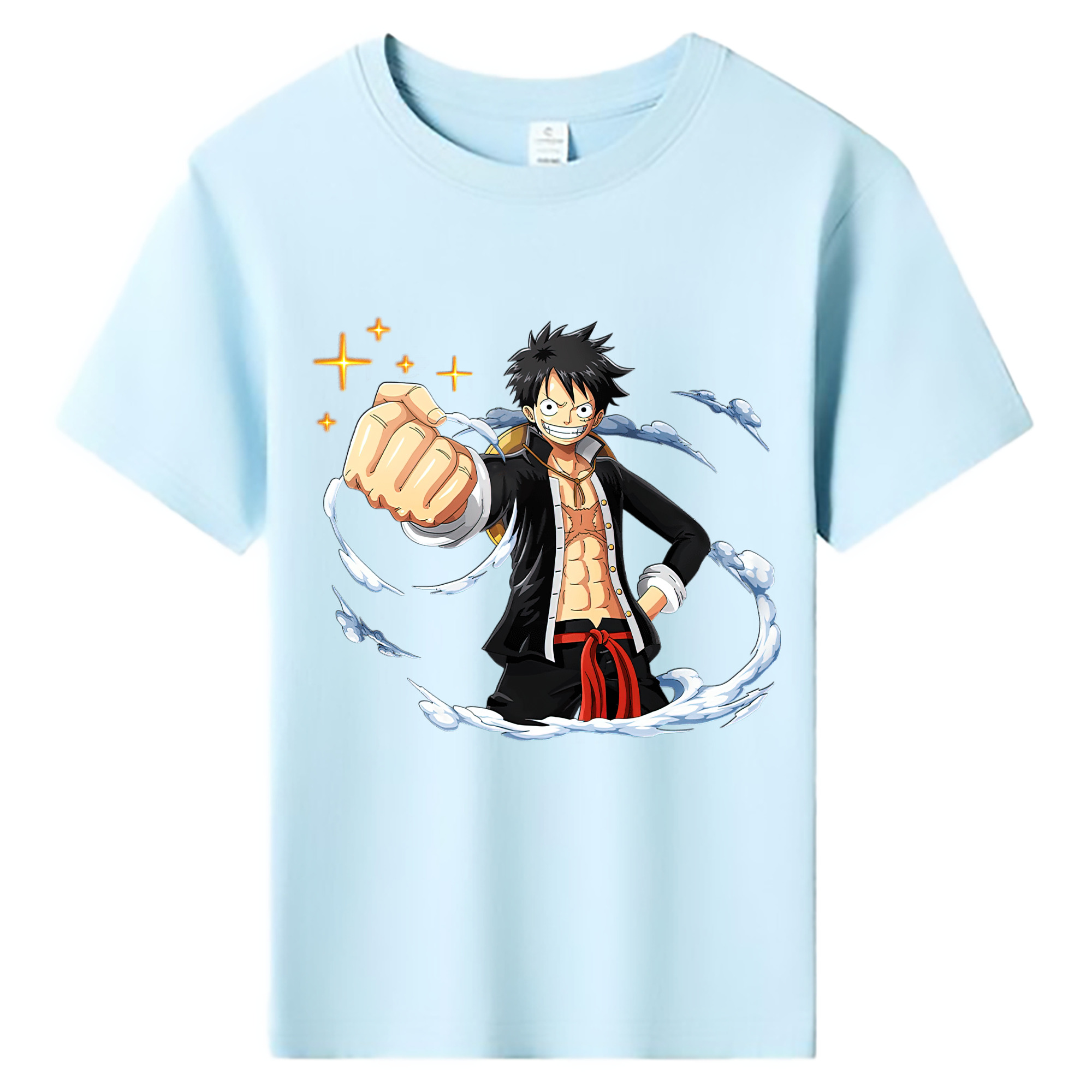 ワンピース モンキー・D・ルフィ ONE PIECE Monkey D. Luffy 綿100％キッズTシャツ（フロントプリント）